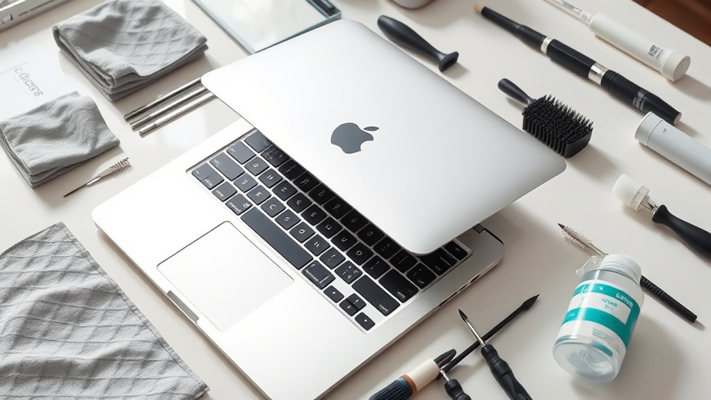 niezbędne narzędzia do czyszczenia MacBooka