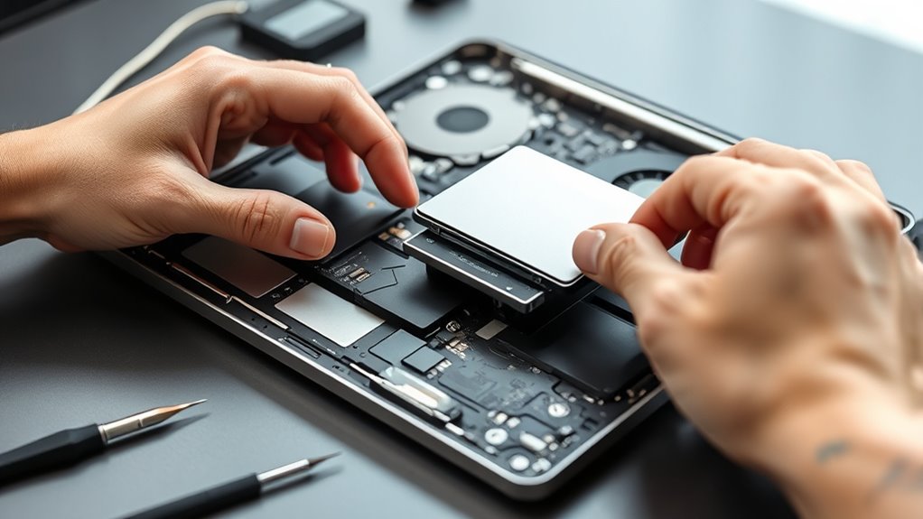 zainstaluj dysk SSD, ponownie podłącz komponenty