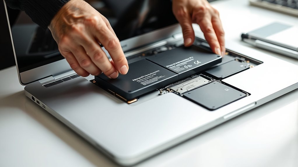 prawidłowa instalacja baterii do laptopa