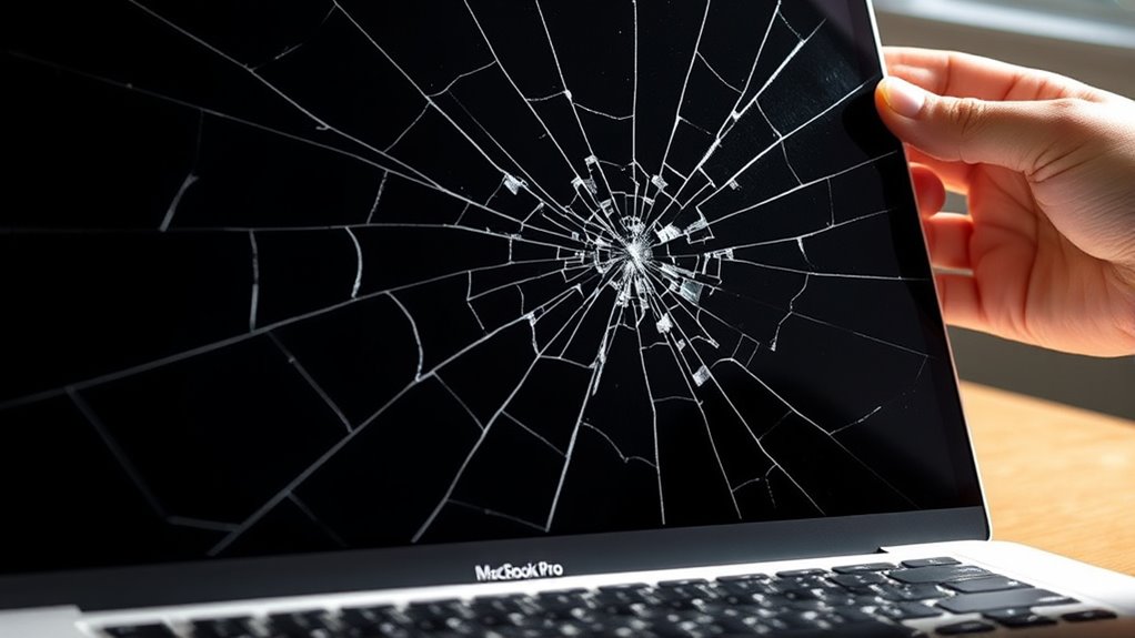 oznaki uszkodzenia ekranu MacBook Pro