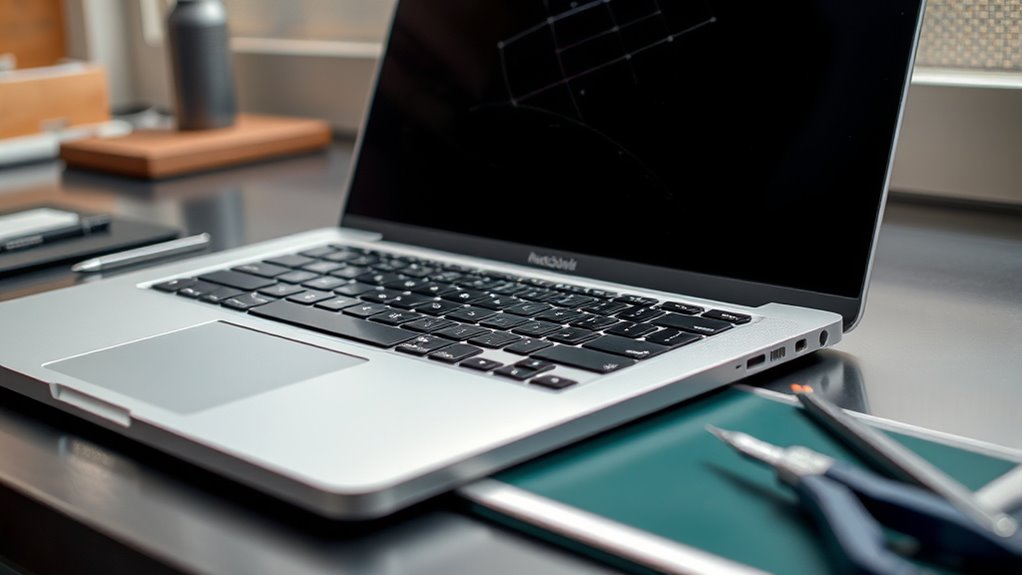 znaki uszkodzenia ekranu MacBooka Pro