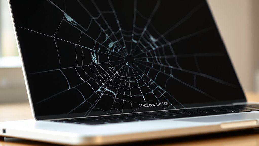 znaki uszkodzenia ekranu MacBooka