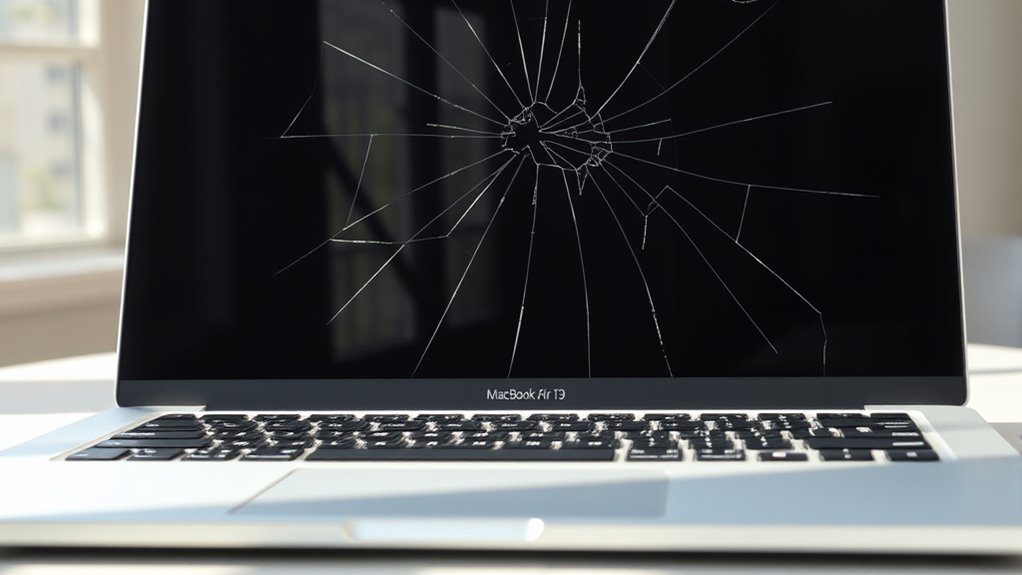 oznaki uszkodzenia ekranu MacBooka