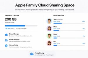 rodzinna chmura Apple na Macu udostępnianie miejsca