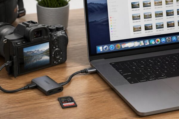 podłączanie aparatu lub karty SD do MacBooka