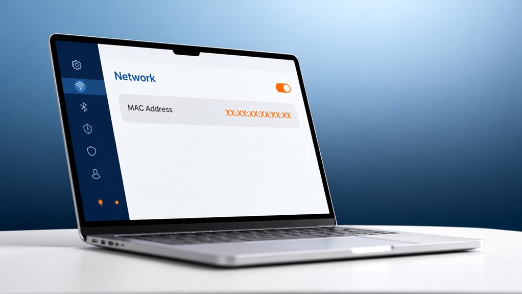 znajdź adres MAC MacBooka w ustawieniach