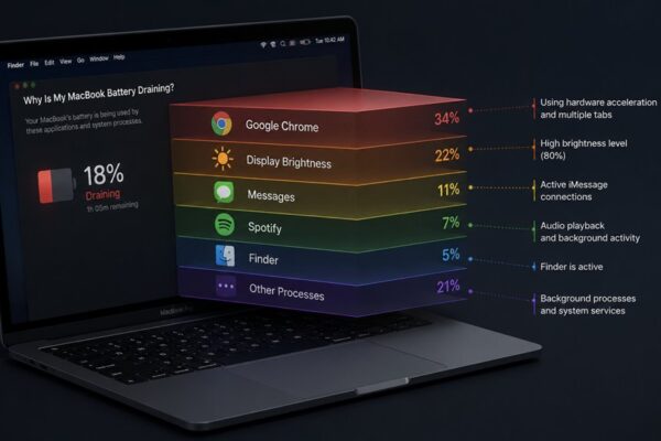poradnik o przyczynach rozładowania baterii w MacBooku