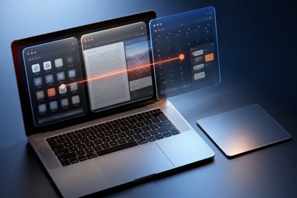zarządzanie wieloma przestrzeniami pulpitu macbook