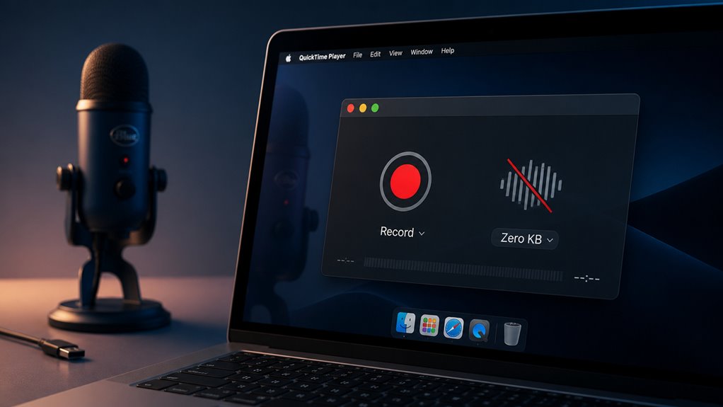 QuickTime nagrywa tylko dźwięk z mikrofonu