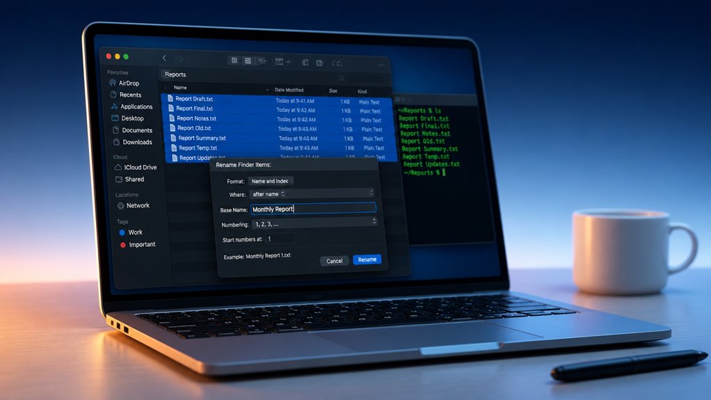 zmienianie nazw plików na macOS offline