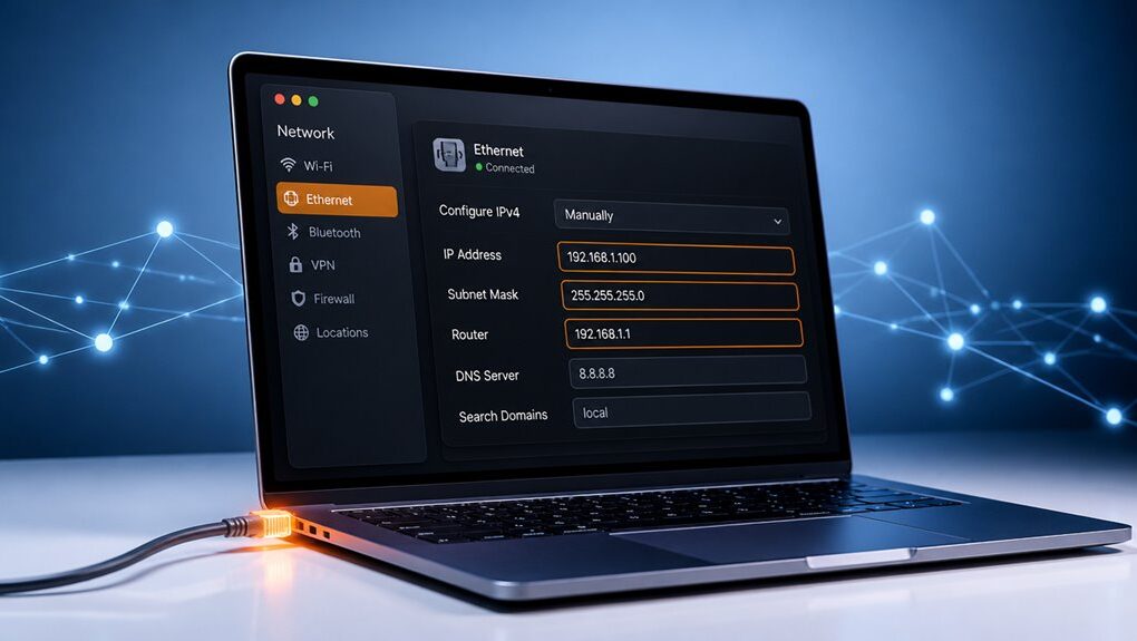 konfiguracja statycznego adresu IP w systemie macOS