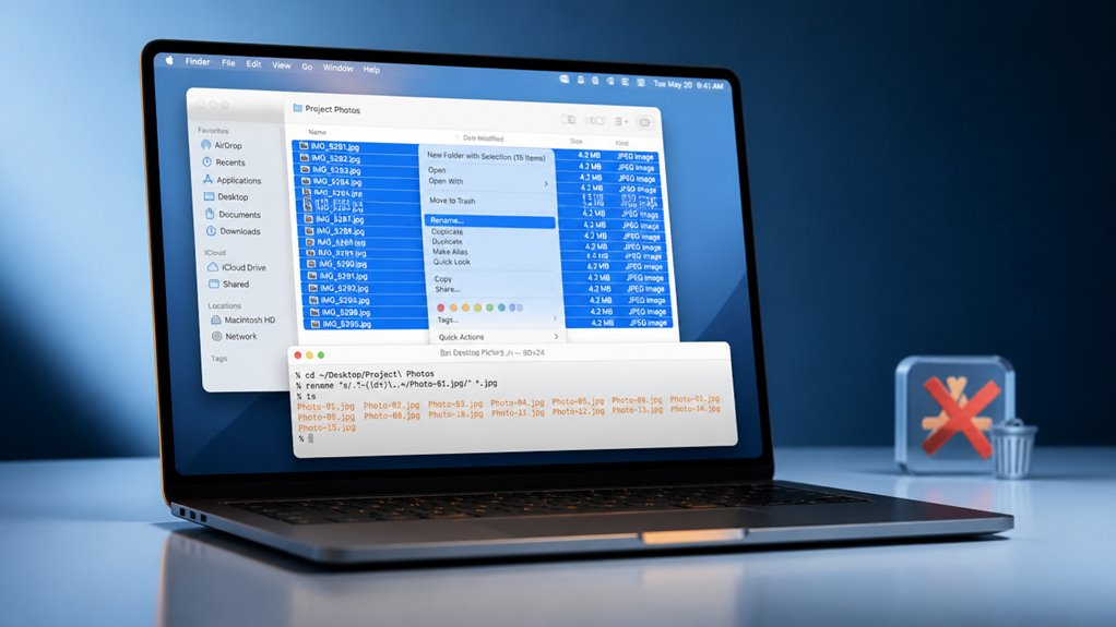 użyj natywnego zmieniania nazw plików w macOS